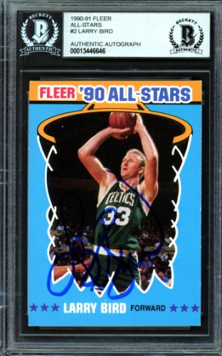 Larry Bird Autographed Signed 1990-91 Fleer All Stars Card #2 Boston Celtics Beckett Beckett
