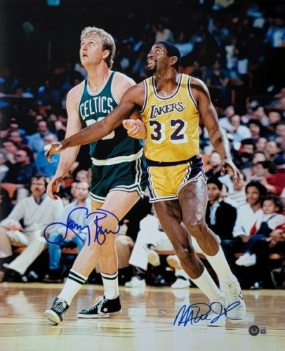 Larry Bird Autographed Signed & Magic Johnson Celtics Lakers 16X20 Photo Beckett Witnessed #4