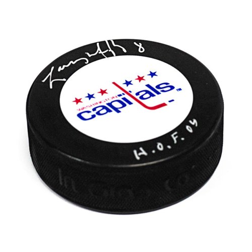 Larry Murphy Washington Capitals Autographed Signed Hockey Puck with HOF Inscription