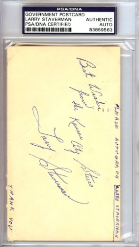 Larry Staverman Autographed Signed 3X5 Government Postcard Cincinnati Royals PSA/DNA