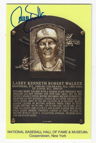 Larry Walker Autographed Signed Hall Of Fame Gold Plaque Tristar - Autographs