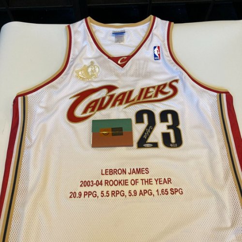 Lebron James Autographed Signed 2003 Rookie Of The Year Cleveland Cavaliers Jersey UDA COA