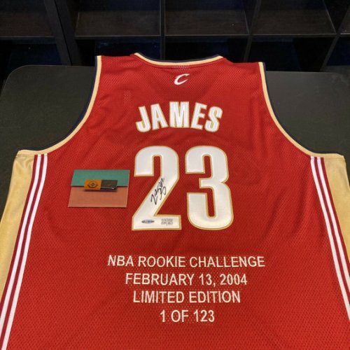 Lebron James Autographed Signed 2004 Rookie Cleveland Cavaliers Game Model Jersey UDA COA
