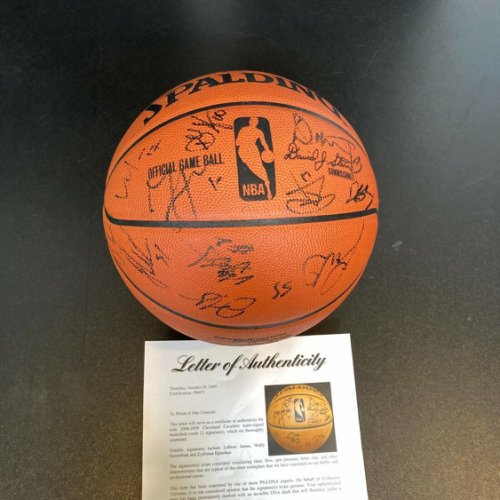 Lebron James Autographed Signed 2008-2009 Cleveland Cavaliers Team Game Basketball PSA DNA