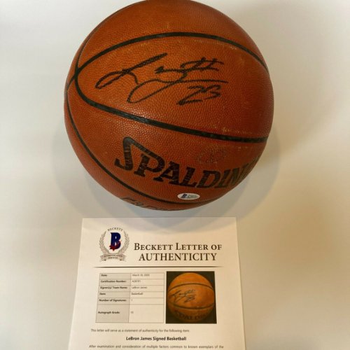 Lebron James Autographed Signed #23 Rookie Game Used NBA Basketball Beckett Gem Mint 10