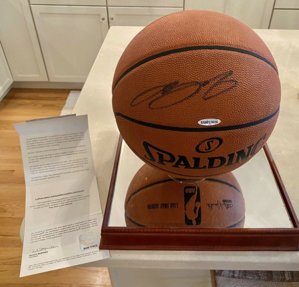 lebron signed basketball