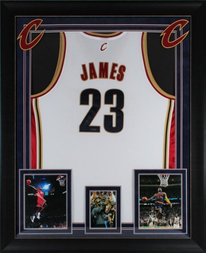 Lebron James Autographed Signed Cavaliers Authentic White Framed Jersey UDA