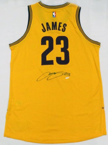 Lebron James Autographed Signed Cleveland Cavaliers Authentic Gold Adidas Jersey UDA UDA Authenticated