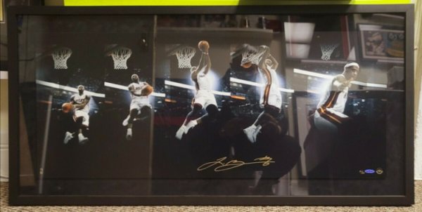 Lebron James Autographed Signed UDA Auto Art Of Dunk Panoramic Photo Framed #/50 Autograph