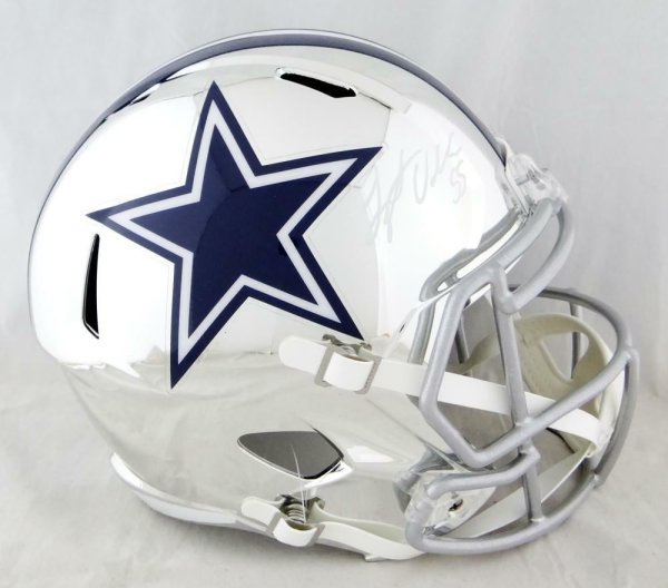 Leighton Vander Esch Dallas Cowboys Autographed Riddell Lunar Eclipse Speed  Mini Helmet