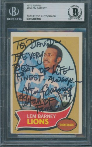 : 1970 Topps # 75 Lem Barney Detroit Lions (Football