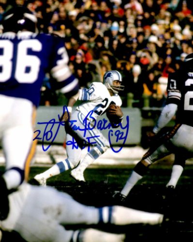 Autographed Detroit Lions 8x10 inch Photo Hall of Fame 7x Pro Bowler Lem Barney Signed 
