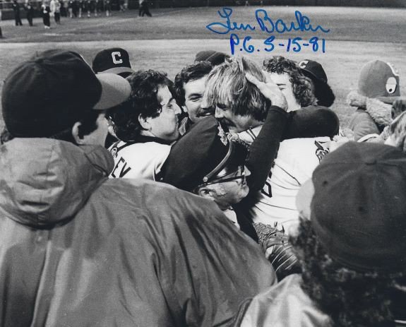 1981 Len Barker Signed and Inscribed Game Worn Cleveland Indians