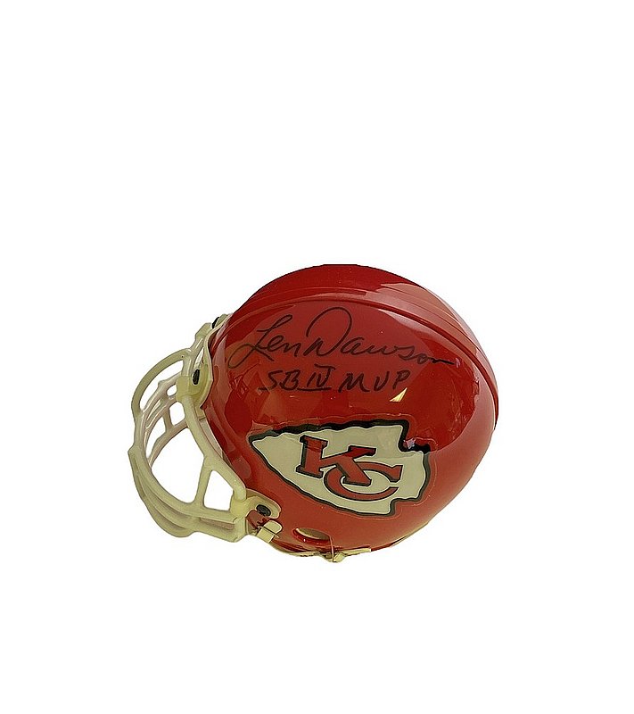 Len Dawson Kansas City Chiefs Riddell Mini Helmet Autographed Signed with SB IV MVP Inscription - JSA Authentic