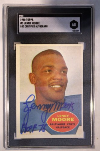 Lenny Moore Autographed Signed 1960 Topps Card, #3 Sgc Slabbed - Main Line Autographs