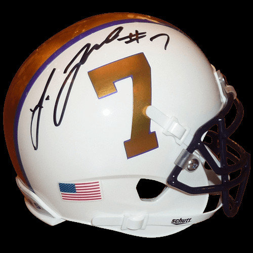 Leonard Fournette Autographed Signed Auto Lsu Louisiana State Tigers White 7 Alternate Chrome Mini Helmet I Panini Certified Authentic
