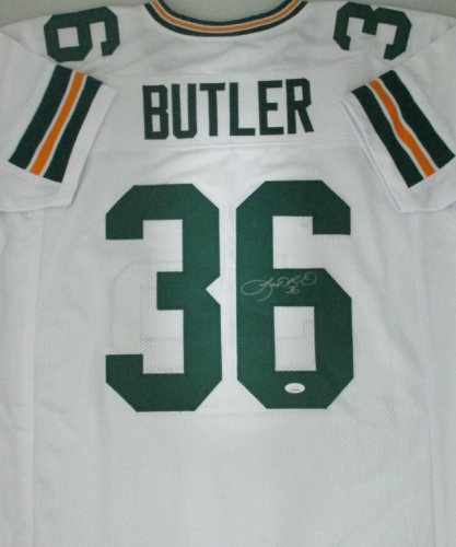 Leroy Butler Autographed Green Bay Custom Jersey Inscribed HOF 22