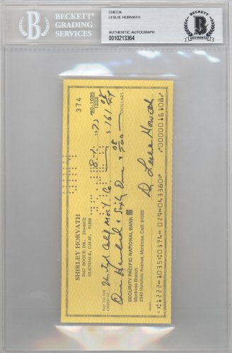 Les Horvath Autographed Signed 3X6 Check Ohio State Buckeyes Heisman Beckett Beckett
