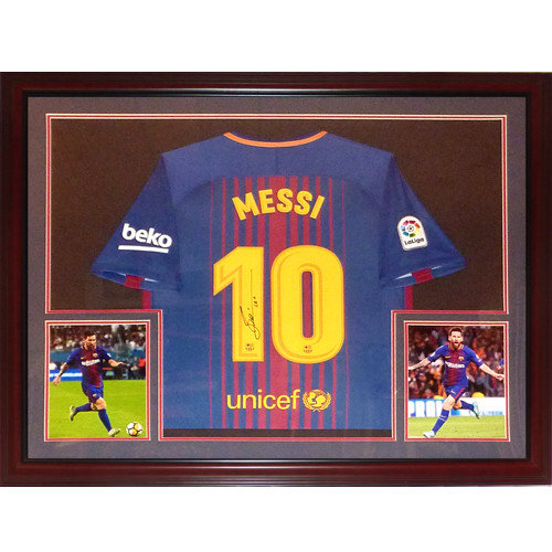 Lionel Messi Autographed Signed FC Barcelona (Home #10) Deluxe Framed