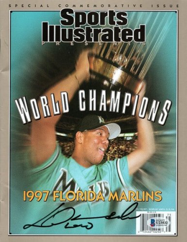 Livan Hernandez Autographed Signed Florida Marlins 1997 World Champions Sports Illustrated Special Commemorative Issue Beckett Authenticated