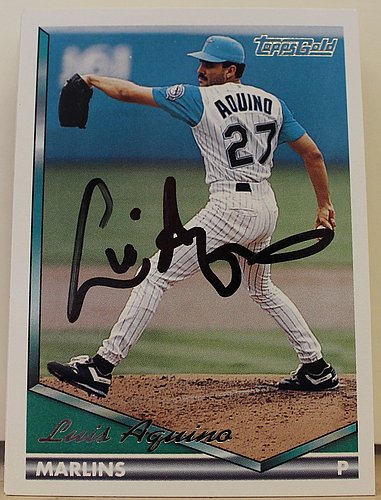 Greg Colbrunn autographed baseball card (Florida Marlins) 1994