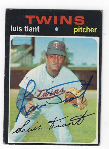 Luis Tiant Autographed /Original Signed 8x10 Photo Showing Him Pitching for the Boston Red Sox in the 1970s 