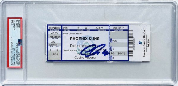 Luka Don?I? Autographed Signed #77 Mavericks NBA Debut Basketball Ticket PSA/DNA Auto 10