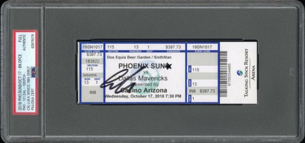 Luka Don?I? Autographed Signed NBA Debut Ticket Stub PSA/DNA Slabbed 10/17/2018 Mavs