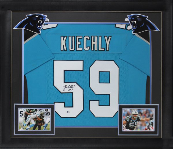 Luke Kuechly Autographed Panthers B&W Spotlight 8x10 FP Photo- Beckett W  Teal at 's Sports Collectibles Store