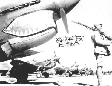 Lynn Jones Autographed Signed WWII "Flying Tigers" 8x10 Photo 23rd Fighter Group 74th Squadron China- JSA #JJ96490 (P-40 Warhawk Ace Pilot)
