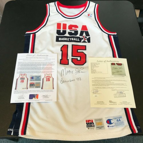 Magic Johnson Autographed Signed 1992 Game Used Team Usa Olympics Jersey JSA COA
