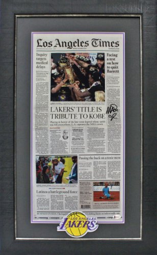 Magic Johnson Autographed Signed Lakers & Framed La Times 2020 Champions Ed. Front Page Beckett