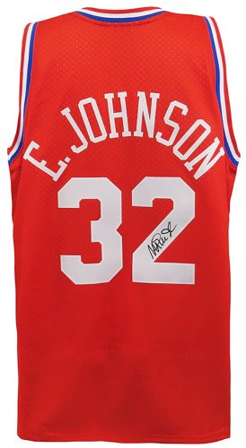 Magic Johnson Autographed Signed Los Angeles Lakers 1991 All Star Game M&N Red Throwback Swingman Jersey