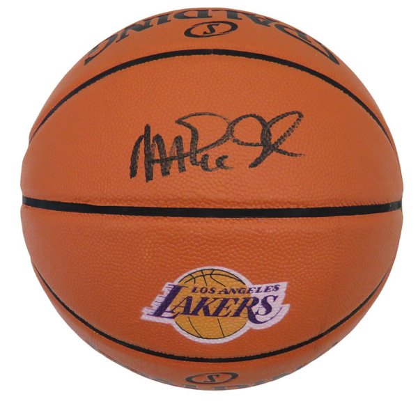 Magic Johnson Autographed Signed Spalding Los Angeles Lakers Logo Game Series Replica NBA Basketball - Certified Authentic