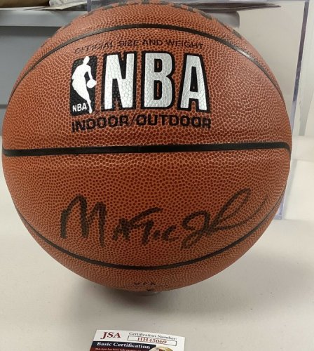 Magic Johnson Autographed Signed Spaulding I O Basketball La