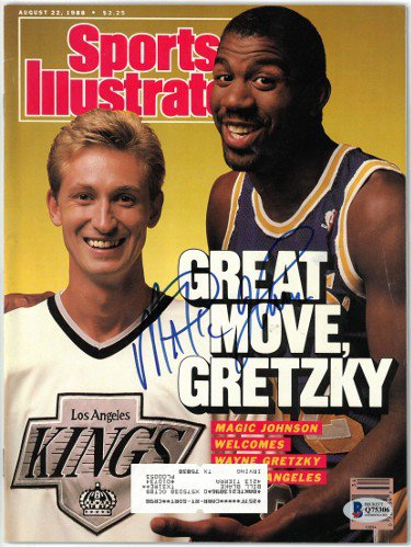 Magic Johnson Autographed Signed Sports Illustrated Full Magazine 8/22/1988- Beckett/BAS #Q75306 (Los Angeles Lakers w/ Wayne Gretzky)