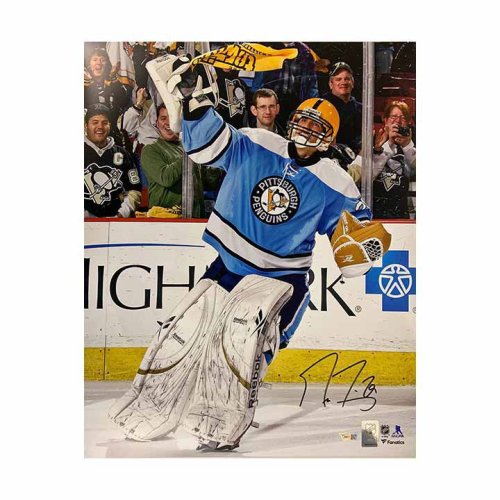 Game Issued Pittsburgh Penguins Marc-Andre Fleury AUTOGRAPHED Reebok Away  Jersey
