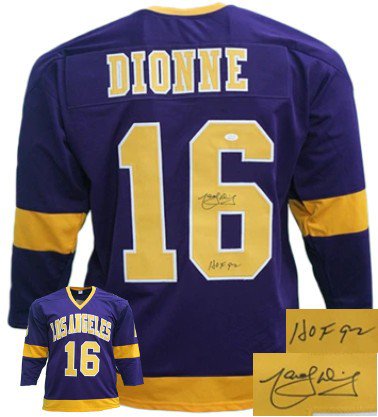 Marcel Dionne Autographed Signed Los Angeles Pro Style Hockey Purple Jersey  HOF 92- JSA Witnessed