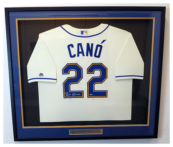 Mariners Robinson Autographed Signed Seattle Cano Framed Cream Majestic Cool Base Jersey Mcs Holo