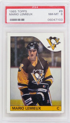 Mario Lemieux (Pittsburgh Penguins) 1985 Topps Hockey RC Rookie Card #9 - (PSA 8 NM-MT) (H)