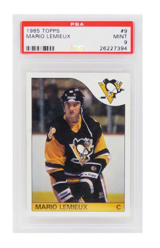 Mario Lemieux (Pittsburgh Penguins) 1985 Topps Hockey RC Rookie Card #9 - PSA 9 MINT (A)