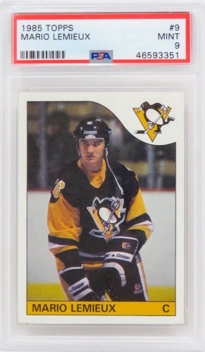 Mario Lemieux (Pittsburgh Penguins) 1985 Topps Hockey RC Rookie Card #9 - (PSA 9 MINT) (I)