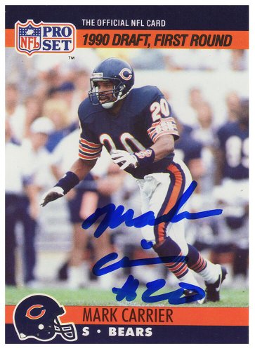 FRAMED CHICAGO BEARS MARK CARRIER AUTOGRAPHED SIGNED JERSEY BECKETT COA