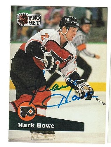Mark Howe Philadelphia Flyers Autographed Signed 1991-92 Pro Set Card - COA Included