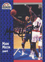 Mark Macon Denver Nuggets 1991 Fleer Autographed Signed Card - Rookie Card.  This item comes with a certificate of authenticity from Autograph-Sports.
