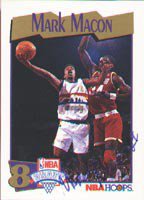 Mark Macon Denver Nuggets 1991 Hoops Draft Choice Autographed Signed Card - Rookie Card.  This item comes with a certificate of authenticity from Autograph-Sports.