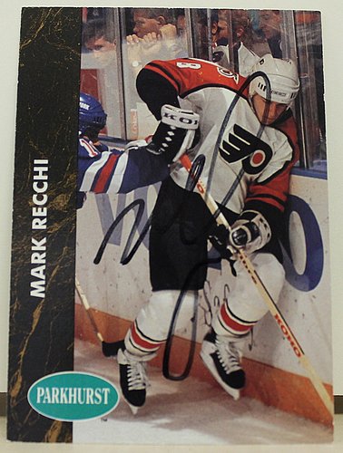 Mark Recchi Philadelphia Flyers Autographed Signed 1992-93 Parkhurst Card - COA Included