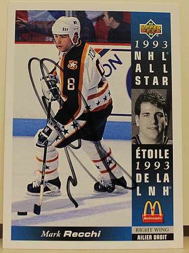 Mark Recchi Philadelphia Flyers Autographed Signed 1993-94 Upper Deck McDonalds Card - COA Included