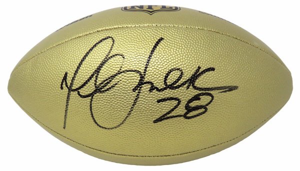 Marshall Faulk Autographed Signed Wilson Duke Gold Metallic NFL Full Size Replica Football