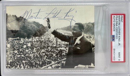 Martin Luther King Autographed Signed Jr. Photo PSA/DNA Certified Auto Grade Mint 9